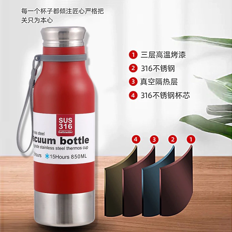 -กระติกน้ำ สแตนเลสเกรด 316 กระบอกน้ำเก็บอุณหภูมิ 650ml ขวดน้ำสแตนเลส เก็บอุณหภูมิ ได้ยาวนาน แก้วน้ำเก็บความเย็น thumbnail 7