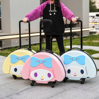 My melody/Cinnamoroll/Kuromi luggage กระเป๋าล้อลาก 18”20" กระเป๋าเดินทาง น่ารัก ทรงกลม สี่ล้อ