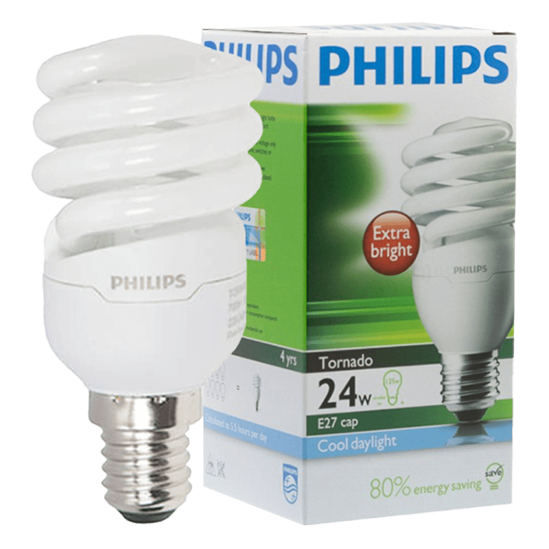 หลอดไฟ PHILIPS 24W ขั้ว E27 แสงขาว หลอดประหยัดไฟ Cool Daylight