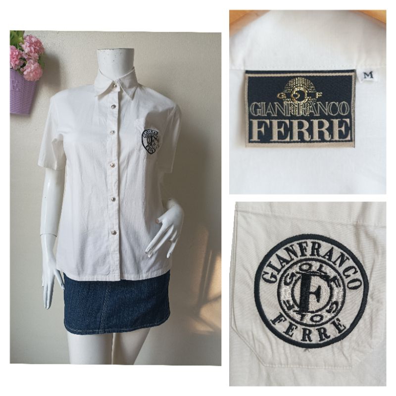 เสื้อเชิ้ตสีครีม ผ้าคอตตอนยืดนิดๆ Size M รอบอก  32-34 นิ้วค่ะ