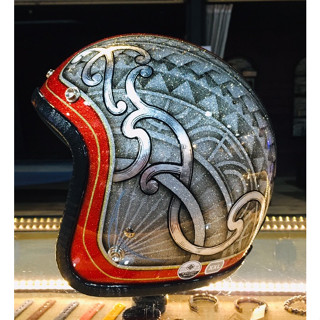 หมวกกันน็อควินเทจทรงคลาสสิคแบบเปิดหน้า งาน Custom Paint AV-Helmet NO:230