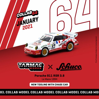 Tarmac Works 1/64 COLLAB64 Schuco X Tarmac Works 1/64 Porsche 911 RSR 3.8 24h Le Mans 1994 #52