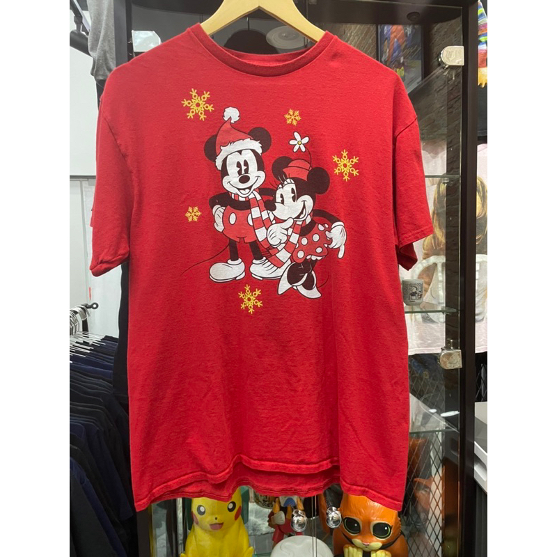 เสื้อยืดวินเทจมือสอง ลิขสิทธิ์แท้ Disney ลาย Mickey กับ Minnie Mouse