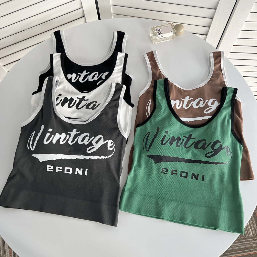 NY137 (6614#) พร้อมส่ง เสื้อกร้ามผู้หญิงทรงครอป ผ้านิ่มใส่สบาย มีฟองน้ำในตัว รุ่น NY137