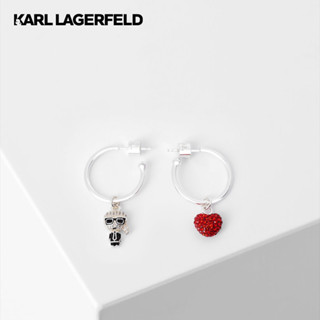 KARL LAGERFELD - K/IKONIK PAVE HEART HOOP EARRINGS 230W3928 ต่างหู