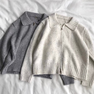 Cosy full zip knit jacket ใส่โค้ด SAYASEP1 ลดทันที 65 บาท ขั้นต่ำ 500.-