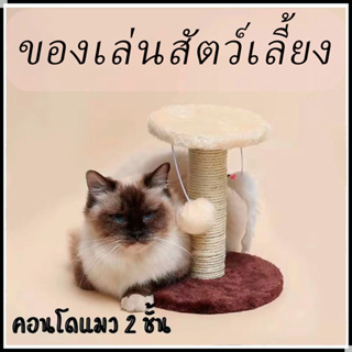 คอนโดฝนเล็บแมว ของเล่นแมว 2 ชั้น สินค้าพร้อมส่งในไทย (Cat climbing frame)