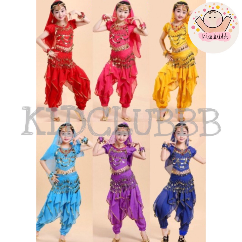 ชุดอินเดียเด็ก ชุดเต้นรำสำหรับเด็ก ชุดเต้นรำอินเดีย ชุดจินนี่เด็ก ชุดระบำหน้าท้อง ชุดประจำชาติสำหรับเด็ก