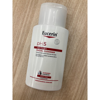 Eucerin facial cleanser pH5 100ml ผลิตภัณฑ์ทำความสะอาดผิวหน้าสำหรับผิวบอบบาง แพ้ง่าย