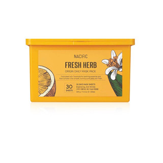 Exp.2025(แถมมาส์กหน้า89฿) Nacific Fresh Herb Origin Daily rebirth Mask Pack 30 แผ่น  มาส์กหน้า นาซิฟิก Exp.7/2025