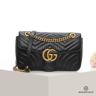 GUCCI MARMONT 26 BLACK CALF GHW