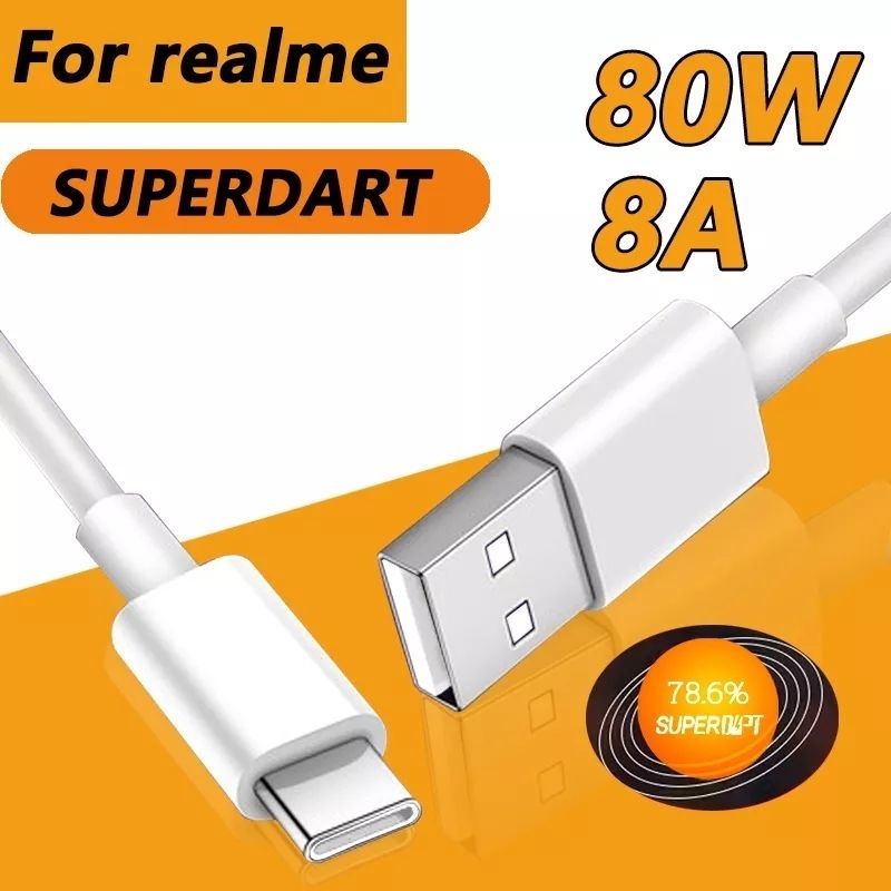 สายชาร์จ  OPPO Realme แท้ ชาร์จเร็ว 80W SUPERDART Fast Charger Cable USB Type C 8A For Realme GT Neo 3 3T Q5 Pro