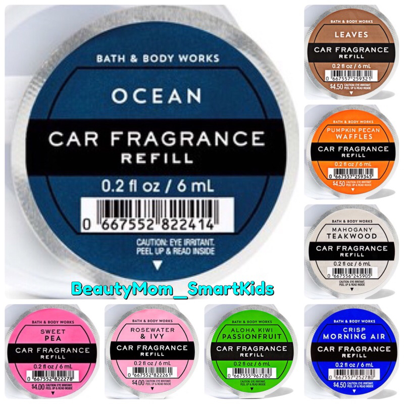 BATH AND BODY WORKS Car Fragrance refillน้ำหอมปรับอากาศในรถยนต์ ขนาด 6ml.   เพิ่มความหอมในรถของคุณ