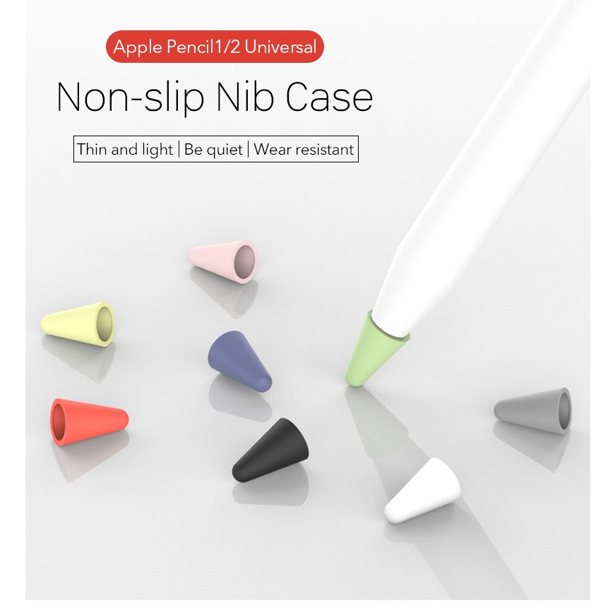 หัวจุกปากกาสไตลัส ซิลิโคน สําหรับ Apple Pencil 1 2 เคสซิลิโคน หัวปากกาไอแพด จุกหัวปากกา case tip coverแต่ละชิ้นบรรจุแยกช