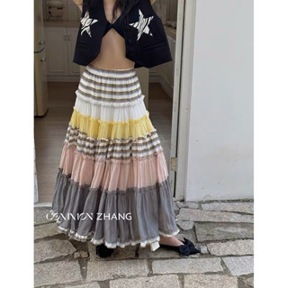 Preorder -Boho Maxi skirt กระโปรงยาวระบาย