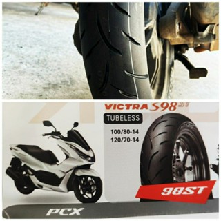 ยางนอก Maxxis ยางเรเดียล PCX150 ล้อหน้า 100/80-14 ล้อหลัง 120/70-14 ลายสปอร์ต S98 ยางเรเดียนคุณภาพดี  ยางนอกมอเตอร์ไซค์