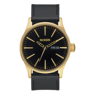 Nixon Sentry Leather Gold / Black (NXA105513-00) นาฬิกาข้อมือผู้ชาย สีทอง/ดำ