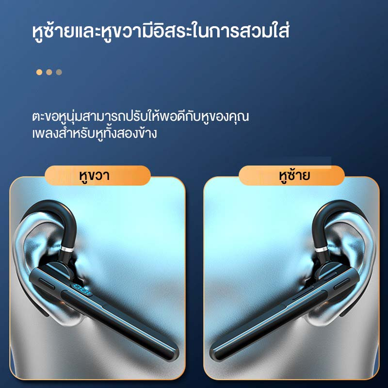บลูทูธไร้สายสแตนด์บายนานพิเศษ 5.3 หูฟังสำหรับธุรกิจไฮไฟสเตอริโอไร้สายหูฟังกีฬาหูฟังขนาดเล็กพร้อมไมโครโฟนเดี่ยว