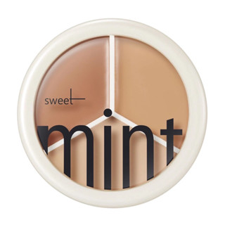 คอลซิลเลอร์ sweet mint ของแท้ ตลับเดียว 3 เฉดสี ปกปิดดีเยี่ยม กันน้ำกันเหงื่อ รองพื้น ใต้ตา จุดด่างดำ