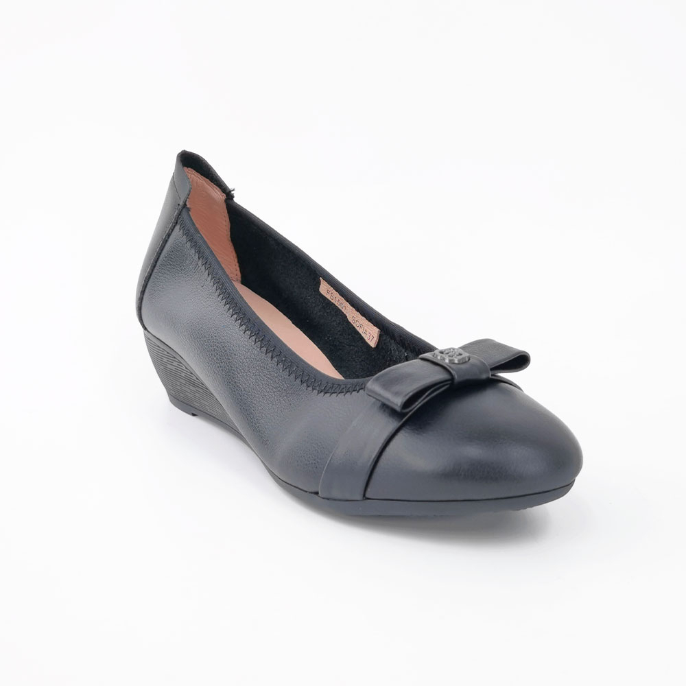 ST.JAMES รองเท้าหนังแท้/รองเท้าส้นเตี้ย ส้น 3.5 CM. รุ่น SOFIA สี BLACK | รองเท้าคัทชู ผู้หญิง