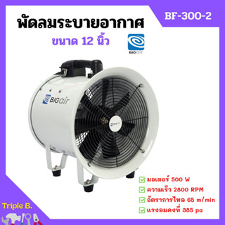 พัดลมระบายอากาศ พัดลมเป่า พัดลมระบายอากาศถังกลม พัดลมอุตสาหกรรม BIGAIR รุ่น BF 300-2 ขนาด 12 นิ้ว