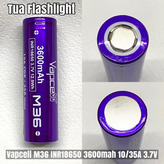 ถ่านไฟฉายขนาด 18650 Vapcell M36 3600mah 10/35A 3.7V