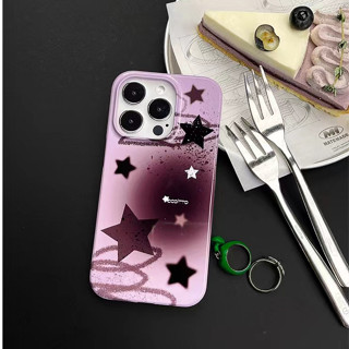 🔥ส่งจากไท🔥เคสไอโฟน 14 11 13 8พลัส 7พลัส ins เคสไอโฟนสีม่วง Star สาว องุ่น เคส for iphone 12 11 pro max Xr Xs X case