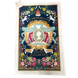 Ulster Weaver Queen Elizabeth II in Memoriam Tea Towel ผ้ารองชุดชา ผ้าเช็ดจาน