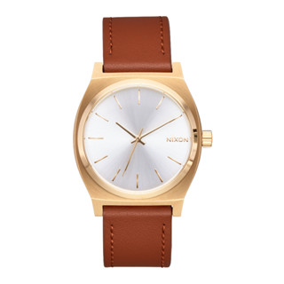 Nixon Time Teller Leather L.Gold White (NXA13735168-00) นาฬิกาข้อมือผู้ชายและหญิง สีน้ำตาล/ทอง