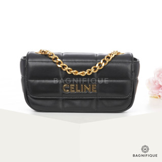 CELINE CHAIN SHOULDER MINI BLACK GOAT GHW