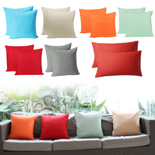 ชุดหมอนอิง 2 ใบปลอกหมอนอิงสี่เหลี่ยมกลางแจ้งกันน้ำหนา 18 x 18 Inch Waterproof Throw Pillow Covers Soft Cushion Cover