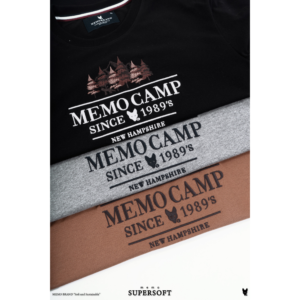 AEIOU เสื้อยืด Memo Supersoft Premium ลายปัก MEMO CAMP สินค้าลิขสิทธิ์แท้