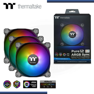 ⚡️พัดลมเคส⚡️ THERMALTAKE PURE 12 ARGB SYNC TT PREMIUM EDITION (3 FAN PACK)(CL-F079-PL12SW-A)