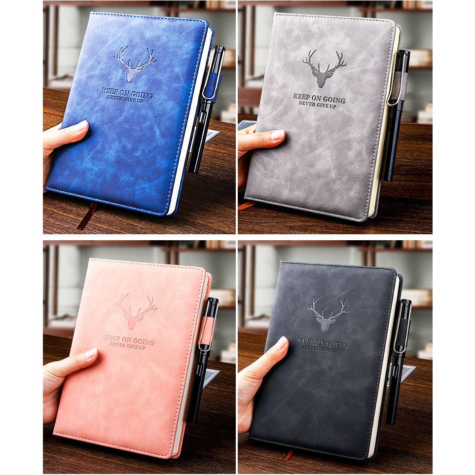 Sell สมุดโน๊ต หรือ สมุดไดอารี่ ปกหนัง นิ่ม มีเส้น ขนาด A5 logoกวาง