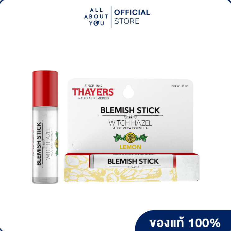 [EXP.2025][ของแท้ มีอย.] Thayers Blemish Stick Witch Hazel Aloe Vera Formula Lemon 4.5 ml