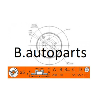 จานเบรคหลัง TOYOTA SIENTA MPV 2015- WISH ANE10 2003-2009 ZGE20 ZGE21 2009-2012 RUNSTOP /คู่