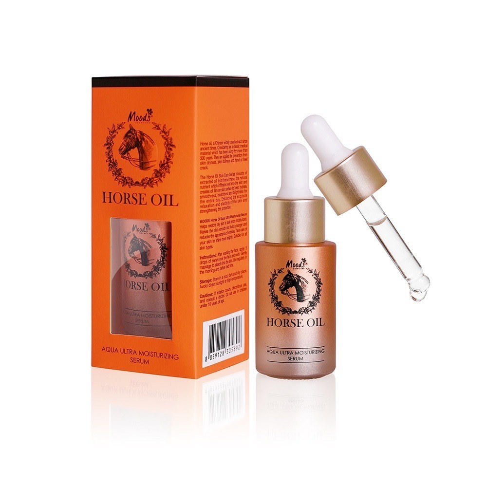 belov moods horse oil aqua ultra moisturizing serum 20ml.มูดส์ ฮอส ออย อควา อัลตร้า มอยซ์เจอร์ไรซิ่ง เซรั่มน้ำมันม้า
