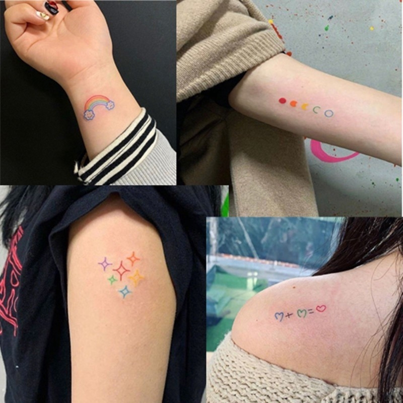 ✅พร้อมส่ง✅ แทททูมินิมอล เเทททู Tattoo สติ๊กเกอร์ ติดร่างกาย แบบสุ่มลาย 1 เเผ่น/2บาท ยิ่งซื้อยิ่งลด ลายน่ารัก (เเบบสุ่ม)