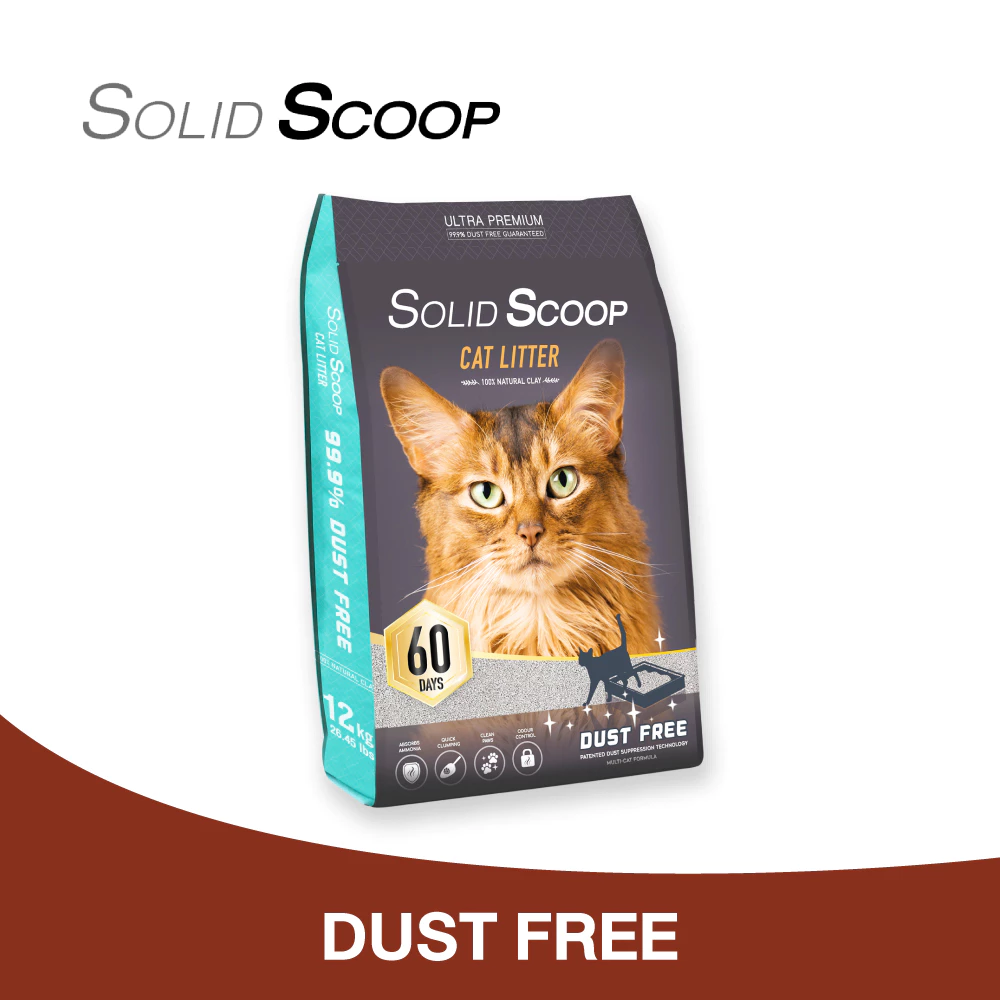 [09528] Solid Scoop Dust Free 12 Kg. ทรายแมวภูเขาไฟ สูตรไร้ฝุน 99.9% กำจัดกลิ่นเหม็น บรรจุ 12 กิโลกรัม (15 ลิตร/ถุง)