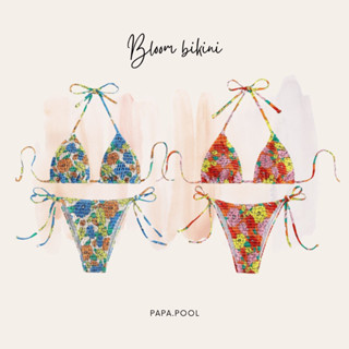 Bloom bikini 🌸 บิกินี่ผ้าสม็อคลายดอก