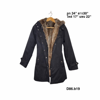 Women Coat Trench เสื้อโค้ท เสื้อกันหนาวถอดซิปขนด้านในแยกได้ อก 34 ยาว 30 D86.b19