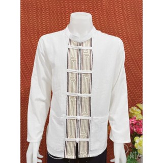 เสื้อพื้นเมืองชาย เดินเชือก แขนยาว ผ้านิ่ม ใส่สบาย