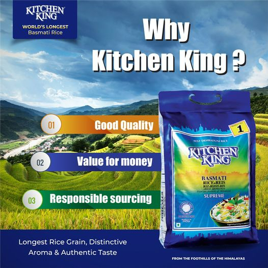 ข้าวบาสมาติ KITCHEN KING Supreme Basmati Rice 5KG 1121 (Basmati Rice)