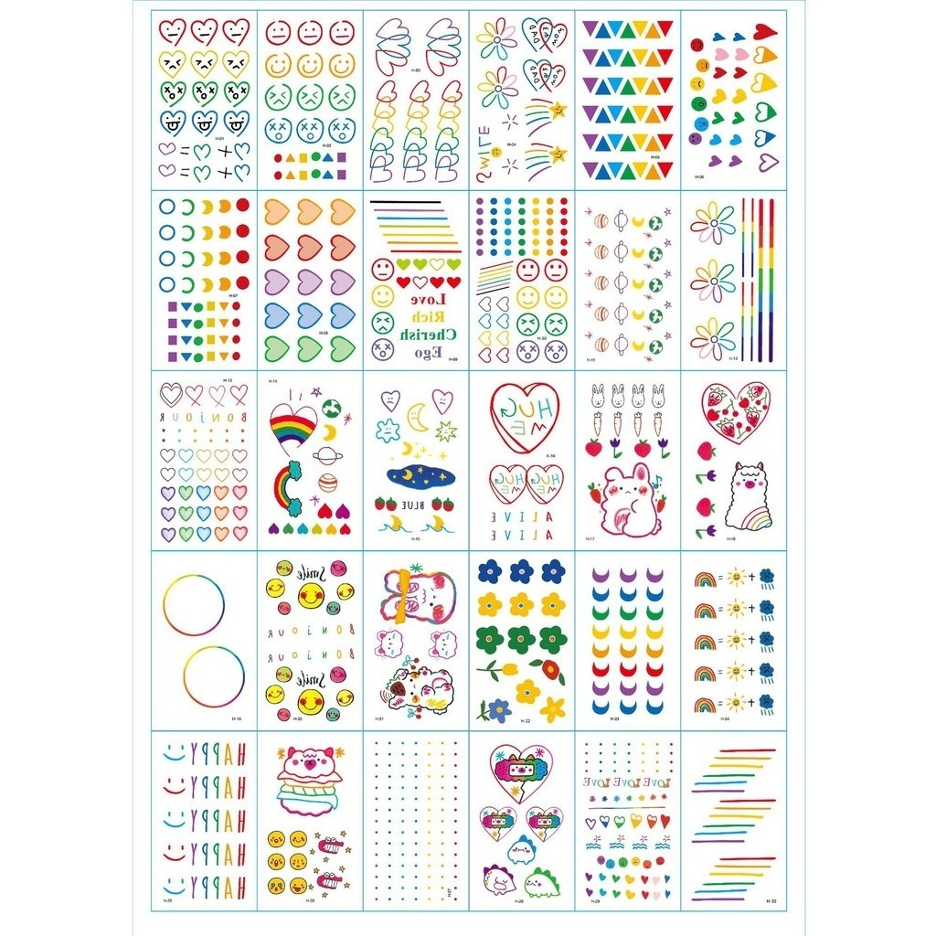 ✅พร้อมส่ง✅ แทททูมินิมอล เเทททู Tattoo สติ๊กเกอร์ ติดร่างกาย แบบสุ่มลาย 1 เเผ่น/2บาท ยิ่งซื้อยิ่งลด ลายน่ารัก (เเบบสุ่ม)