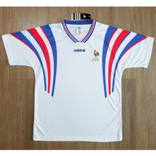 เสื้อบอลย้อนยุค ฝรั่งเศส ทีมเยือน France Away ปี 1996/97 เกรด AAA