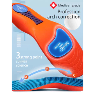 แผ่นเสริมรองเท้า ซัพพอร์ตแรงกระแทก กระชับปกป้อง ระบายอากาศได้ดี NFO Orthopedic Gel Insoles Pain Relief Pads