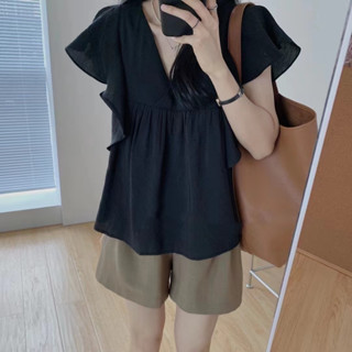 (พร้อมส่ง) Black canyon blouse C3838🥫🥪เสื้อสไตล์เกาหลี เสื้อมินิมอล