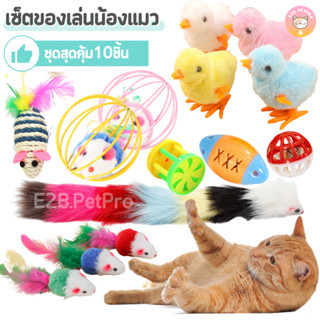 ของเล่นแมว จัดเซ็ตสุดคุ้ม10ชิ้น ใหญ่จุใจเล่นได้ไม่มีเบื่อ B041