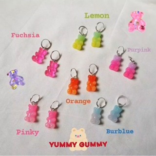 Gummy bear silver earrings ต่างหูเงินแท้ จี้หมี กัมมี่แบร์ เจลลี่ แบร์ เยลลี่