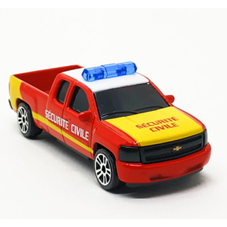 Majorette Chevrolet Silverado - Securite Civile - L - Smoked Red ล้อ D5S Scale 1/71 (8cm) ไม่มี package